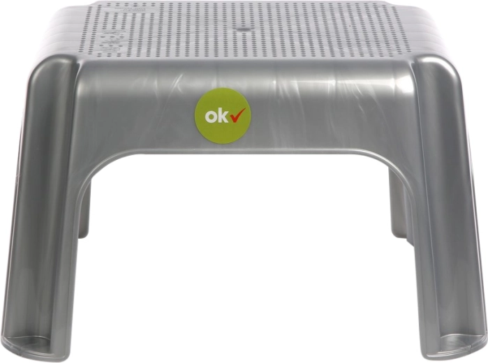 Tabouret rectangulaire 36,5 × 30 × 24 cm, argenté