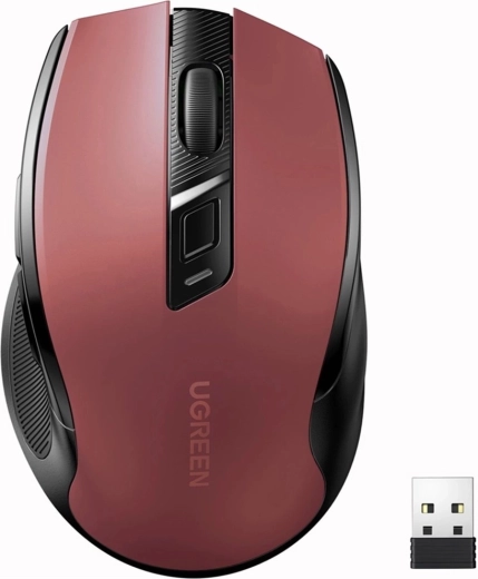 Souris sans fil silencieuse UGREEN MU006 2,4 GHz rouge