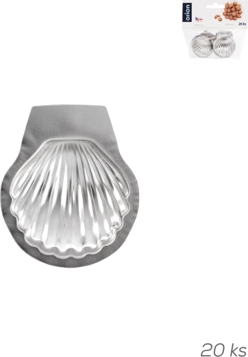 Moules à petits gâteaux en forme de coquillage en tôle étamée – 20 pièces