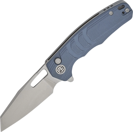 Petrified Fish Trilobite couteau de poche 7,7 cm, lame stonewash, G10 bleu