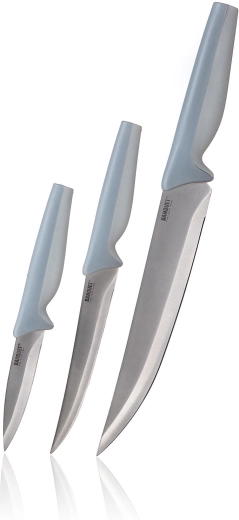 Ensemble de couteaux de cuisine SAPHYR, 3 pièces, manches gris