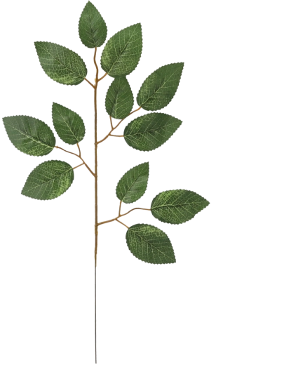 Brindille artificielle avec feuilles de rosier 40 × 21 cm, vert