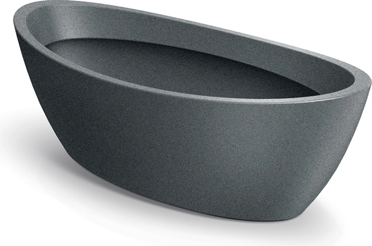 Jardinière ovale ARIA 60 cm gris granit