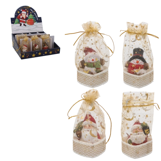 Figurine de Noël Père Noël ou bonhomme de neige en sachet