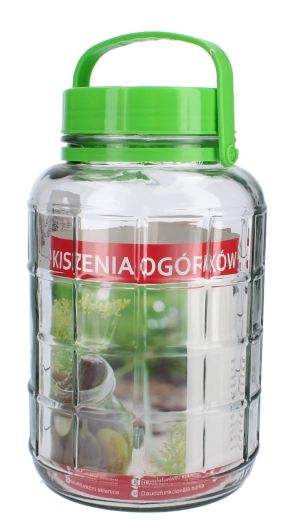 Bocal en verre de 5 l avec couvercle en plastique
