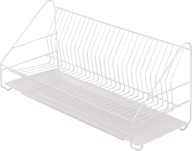 Égouttoir à vaisselle Metpol à un niveau 60 cm blanc avec bac d’égouttage