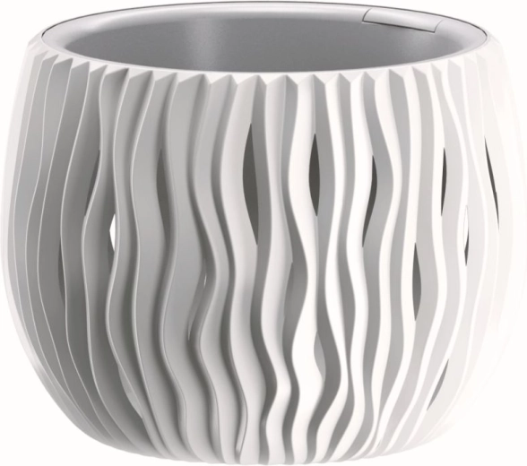 Cache-pot Sandy Bowl avec insert 18 cm blanc