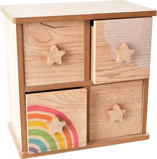 Organiseur en bois Rainbow avec 4 tiroirs