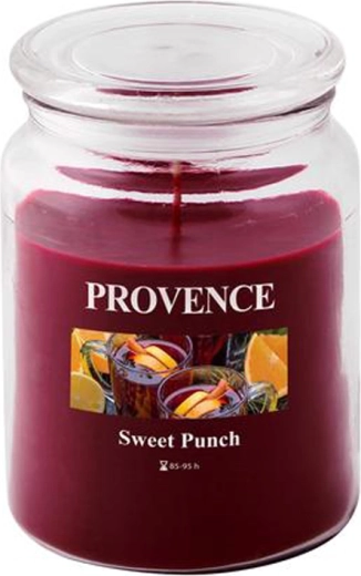 Bougie parfumée en verre PROVENCE punch sucré 95 heures