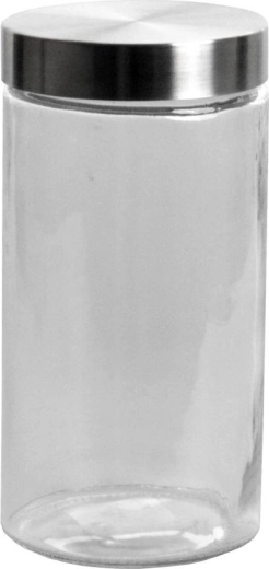 Bocal rond en verre 1,7 l avec couvercle en acier inoxydable