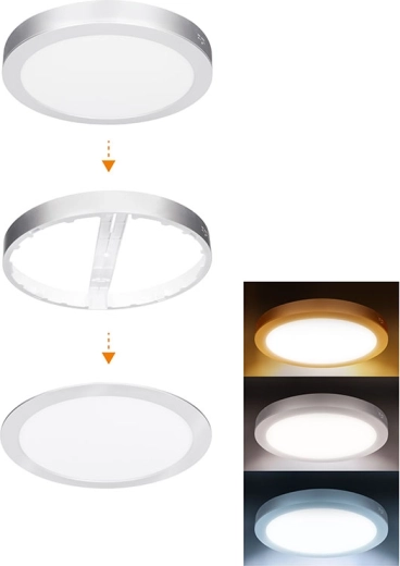 Mini panneau LED Solight pour salle de bains 2-en-1 3CCT 24 W IP54 blanc rond
