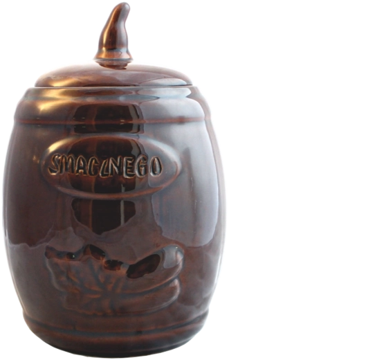 Tonneau en céramique pour fermentation 3,5 l avec pinces en bois