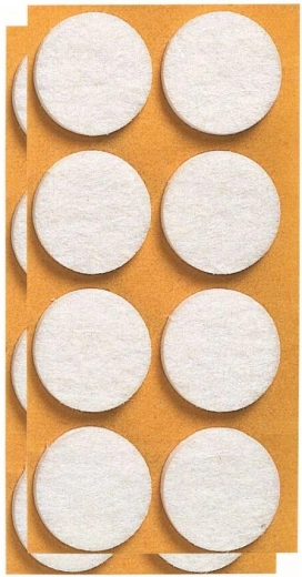 Patins en feutre autocollants pour meubles 20 mm blancs (24 pcs)