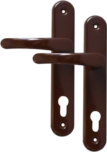 Ferrure de porte MICHAELA béquille avec clé, marron, entraxe 90 mm