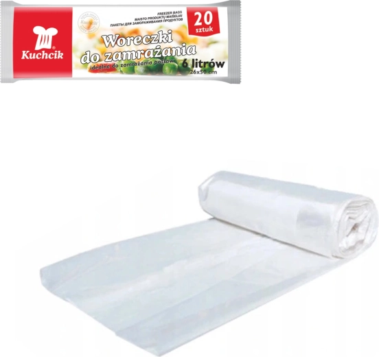 Sachets de congélation pour aliments 6 l KUCHCIK, 26 × 50 cm, 20 pcs
