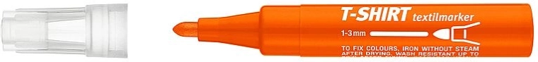 Marqueur textile orange à pointe ronde