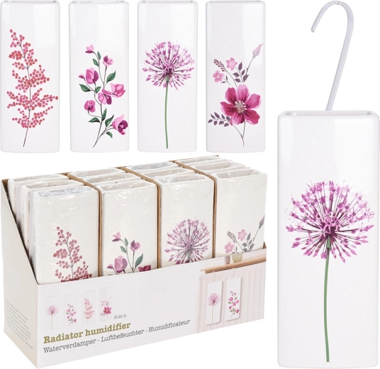 Évaporateur en céramique pour radiateur Fleurs, 20,5 × 8 × 3,5 cm