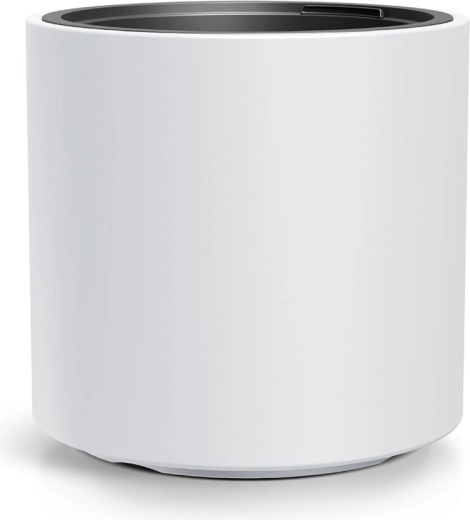 Cache-pot avec insert 39 cm blanc – cache-pot plastique moderne pour intérieur et extérieur