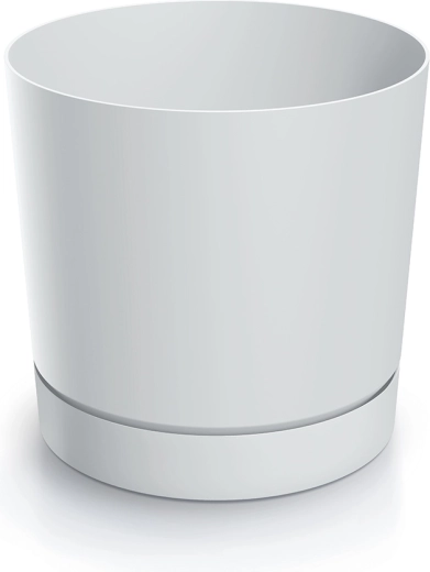 Cache-pot avec soucoupe TUBO P 58 cm blanc