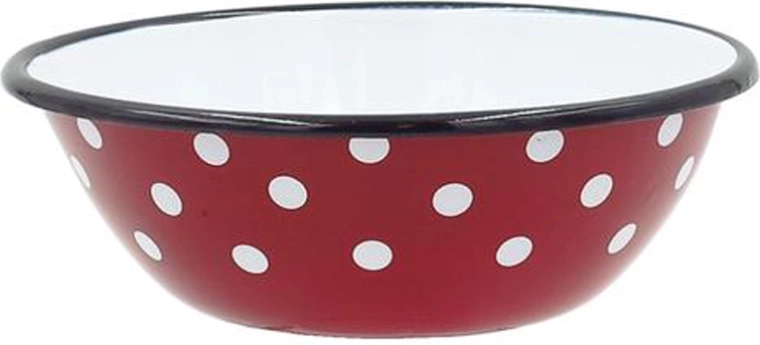Bol émaillé à pois 16 cm, rouge