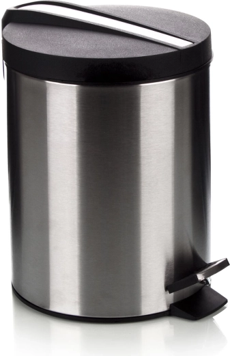 Poubelle à pédale SOLISTE New 12 L, ronde, inox avec seau intérieur en plastique