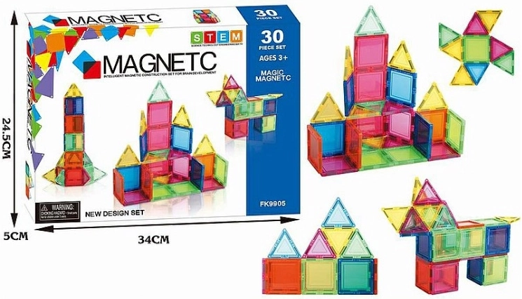 Jeu de construction magnétique Magnetic STEM 30 pièces