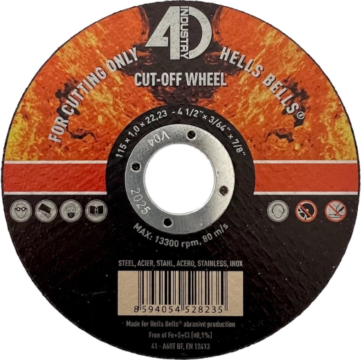 Disque à tronçonner acier et inox 115 × 1,0 × 22,2 mm