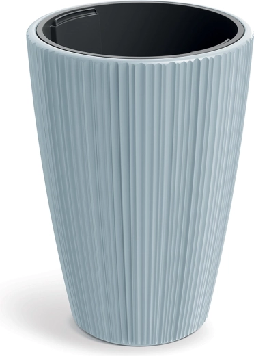 Pot de fleurs ORO gris clair 29,8 cm avec insert intérieur