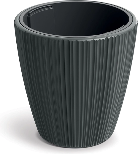 Pot de fleurs ORO 47 cm gris foncé avec insert amovible