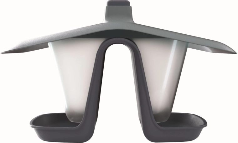 Mangeoire suspendue à deux compartiments pour oiseaux Birdyfeed Double 28 cm anthracite