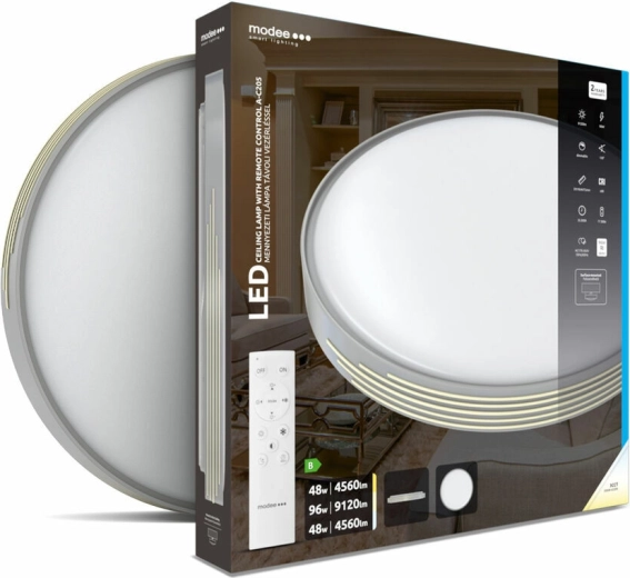 Plafonnier LED Modee Smart Lighting A‑C205, 2×48 W, dimmable, avec télécommande