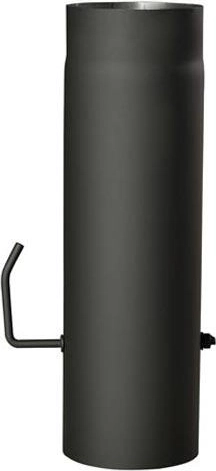 Tuyau de fumée avec registre 120 mm, longueur 500 mm, noir