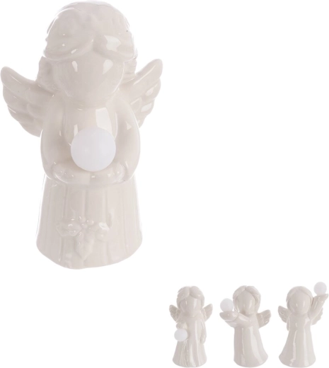 Ange en porcelaine avec lumière LED (assortiment)