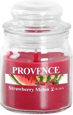 Bougie parfumée en verre avec couvercle fraise et pastèque 70 g