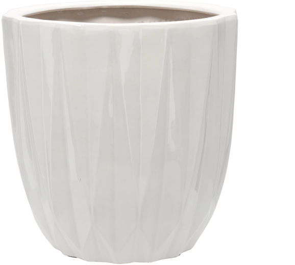 Cache-pot en céramique 40 × 40 × 39,5 cm blanc brillant