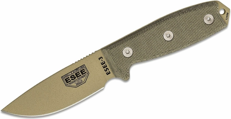 Couteau tactique universel 9,8 cm, Desert Tan, Micarta, étui