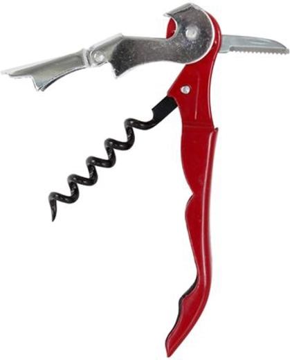 Tire-bouchon de serveur en métal 11 cm, rouge