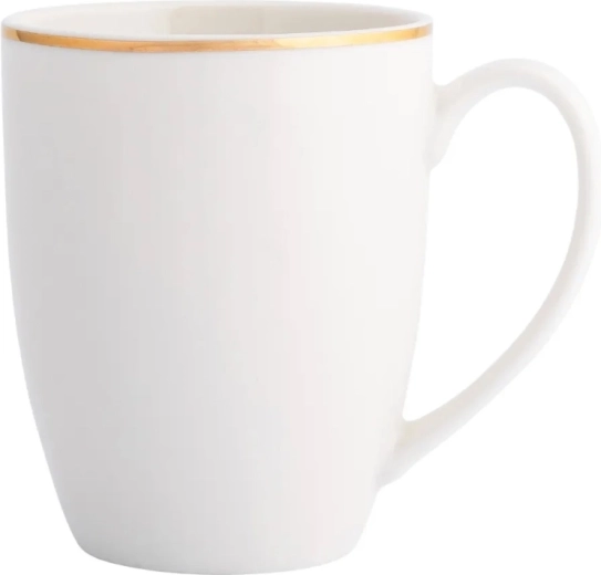 Tasse en porcelaine Bella ligne dorée, crème, 400 ml