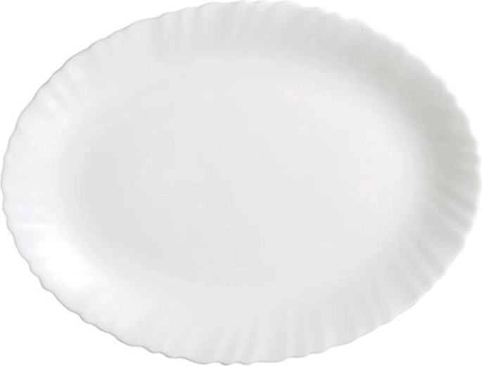 Assiette ovale Titan en verre opalin 36 cm