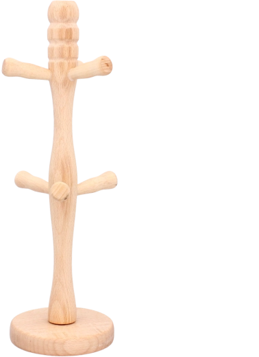 Porte-tasses avec base en bois, 6 emplacements