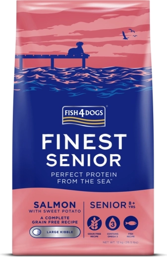 Fish4Dogs Finest saumon avec patates douces pour chiens seniors de grandes races 12 kg