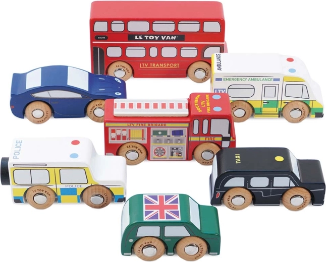 Le Toy Van – ensemble de voitures en bois Londres