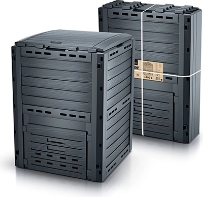 Composteur de jardin 280 L anthracite COMPOGREEN WOODY