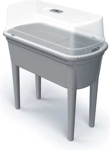 Semoir avec couvercle en polycarbonate BLOOMO 77,5 cm – pierre grise