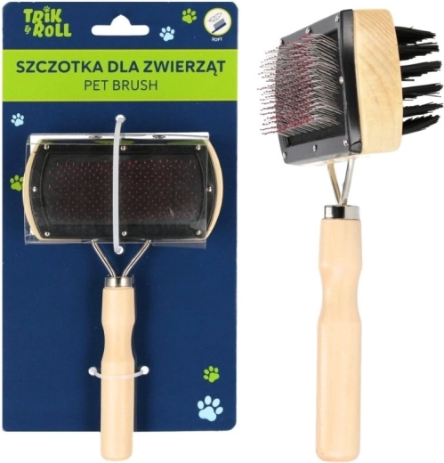 Brosse naturelle double face pour animaux