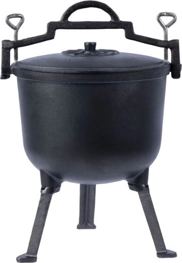 Marmite de chasse en fonte pour foyer et grill 10 l