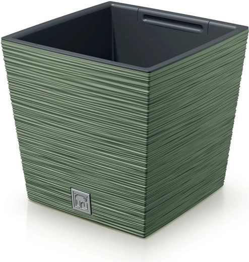 Cache-pot Furu Square Low 24 cm vert terreux