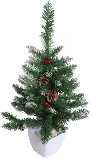 Pin de Noël artificiel en pot avec effet enneigé 60 cm