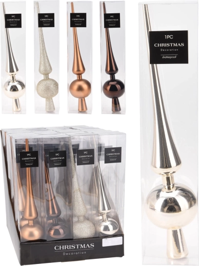 Sommet d’arbre de Noël 29 cm – or et cuivre, finitions mixtes