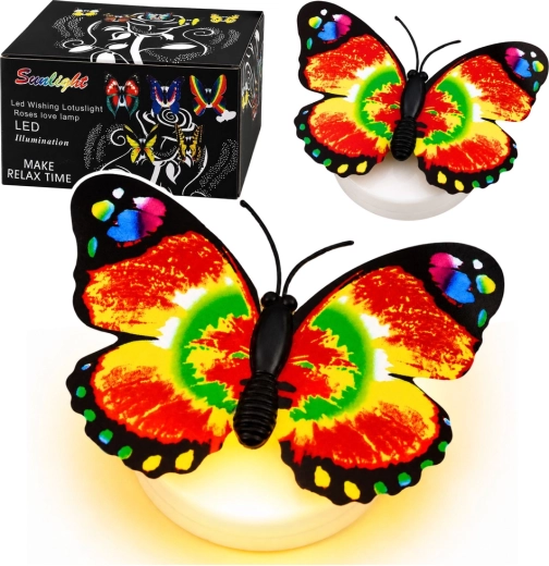 Papillon LED lumineux – décoration autocollante 6 × 5 cm